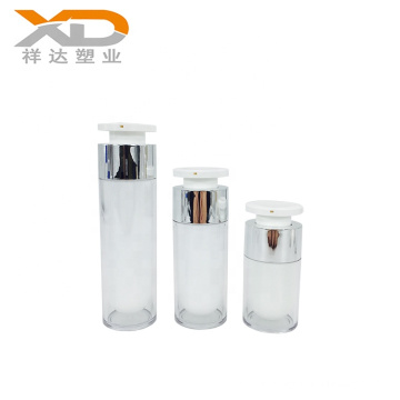 15ml 30ml 50ml Luxury straight round cosmetic acrylic container packaging airless bottle for skin care